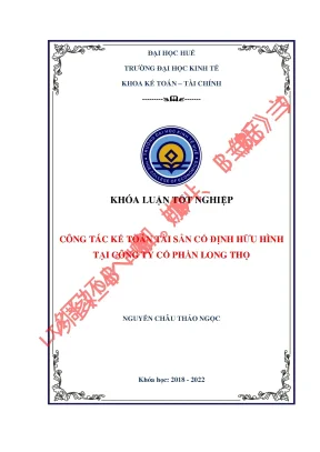 Công tác kế toán tài sản cố định hữu hình tại công ty cổ phần long thọ huế