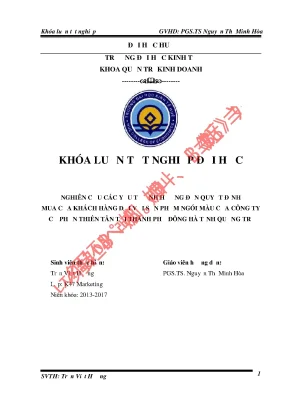 Nghiên cứu các yếu tố ảnh hưởng đến quyết định mua của khách hàng đối với sản phẩm ngói màu của công ty cổ phần thiên tân tại thành phố đông hà tỉnh quảng trị