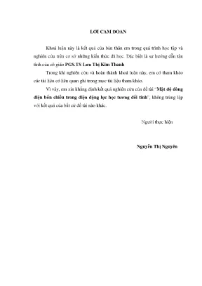 Khóa luận mật độ dòng điện 4 chiều trong điện động lực học tương đối tính