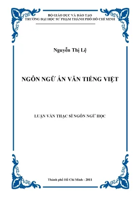 Luận văn thạc sĩ ngôn ngữ án văn tiếng việt