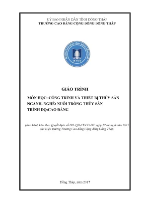 Giáo trình công trình và thiết bị thuỷ sản nghề nuôi trồng thuỷ sản cao đẳng