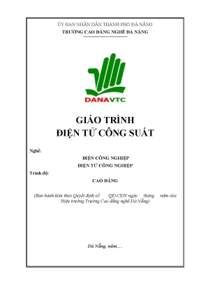 Giáo trình điện tử công suất nghề điện công nghiệp và điện tử công nghiệp cao đẳng