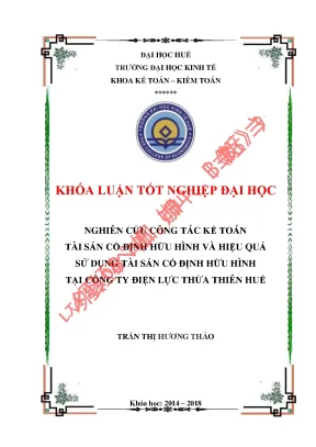 Khóa luận tốt nghiệp nghiên cứu công tác kế toán tài sản cố định hữu hình và hiệu quả sử dụng tài sản cố định hữu hình tại công ty điện lực thừa thiên huế