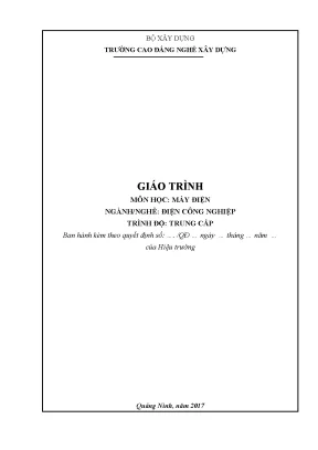 Giáo trình máy điện nghề điện dân dụng trung cấp