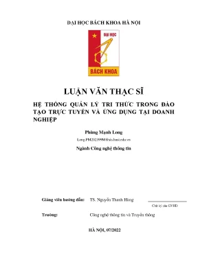 Hệ thống quản lý tri thức trong đào tạo trực tuyến và ứng dụng tại doanh nghiệp