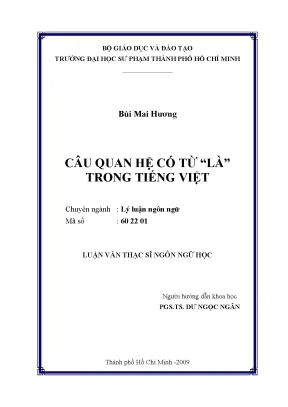 Luận văn thạc sĩ câu quan hệ có từ là trong tiếng việt