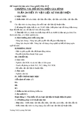 Giáo án công nghệ lớp 8 học kì 2