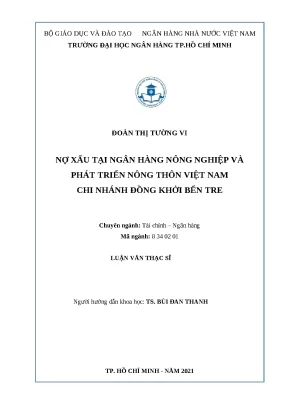 0580 nợ xấu tại nh nông nghiệp và ptnt việt nam chi nhánh đồng khởi bến tre luận văn thạc sĩ tcnh đoàn thị tường vi bùi đan thanh tp hcm đh nh hcm 202