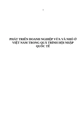 Luận văn thạc sỹ phát triển doanh nghiệp vừa và nhỏ ở việt nam trong quá trình hội nhập quốc tế