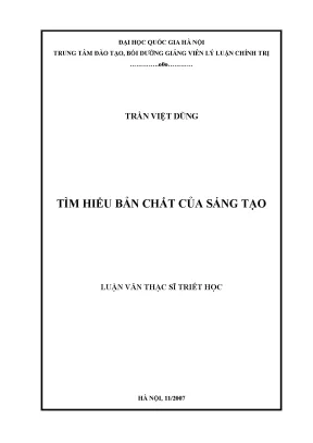 Luận văn thạc sĩ tìm hiểu bản chất của sáng tạo