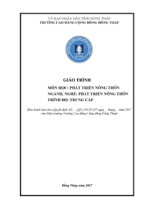 Giáo trình phát triển nông thôn nghề phát triển nông thôn trung cấp