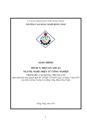 Giáo trình điện kỹ thuật nghề điện tử công nghiệp cđtc