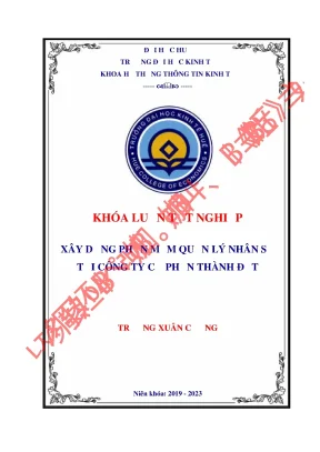 Xây dựng phần mềm quản lý nhân sự tại công ty cổ phần thành đạt
