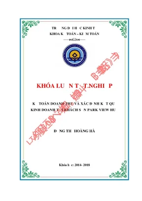 Khóa luận tốt nghiệp kế toán doanh thu và xác định kết quả kinh doanh tại khách sạn park view
