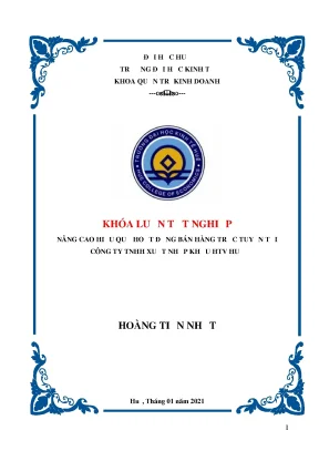 Khóa luận tốt nghiệp nâng cao hiệu quả hoạt động bán hàng trực tuyến tại công ty tnhh xuất nhập khẩu htv huế