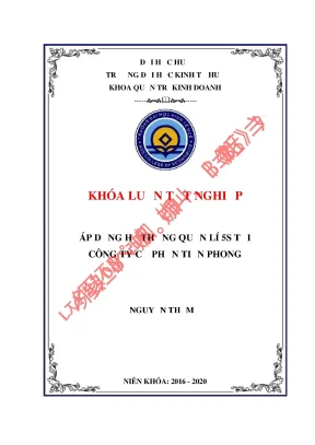 Khóa luận tốt nghiệp áp dụng hệ thống quản lí 5s tại công ty cổ phần tiến phong