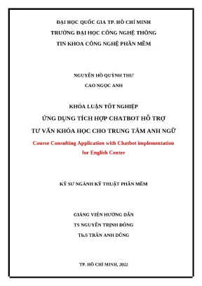 Khóa luận tốt nghiệp ứng dụng tích hợp chatbot hỗ trợ tư vấn khóa học cho trung tâm anh ngữ
