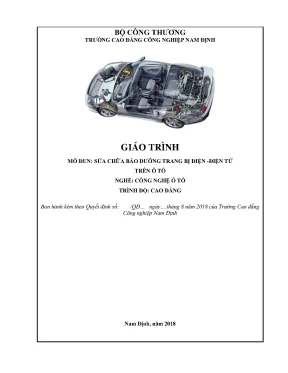 Giáo trình sửa chữa bảo dưỡng trang bị điện điện tử trên ô tô