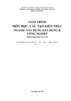 Giáo trình cấu tạo kiến trúc nghề xây dựng dân dụng và công nghiệp trung cấp