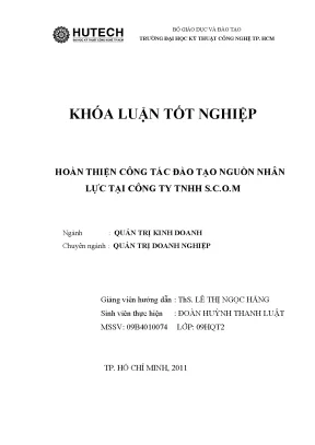 Khóa luận hoàn thiện công tác đào tạo nguồn nhân lực tại công ty tnhh s c o m