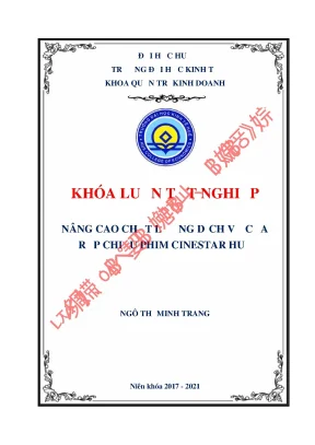 Nâng cao chất lượng dịch vụ của rạp chiếu phim cinestar huế
