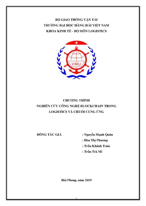 Chương trình nghiên cứu công nghệ blockchain trong logistics và chuỗi cung ứng