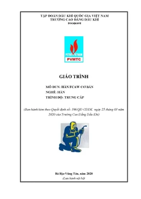 Giáo trình hàn fcaw cơ bản nghề hàn trình độ trung cấp trường cao đẳng dầu khí năm 2020
