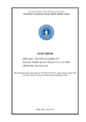 Giáo trình thương mại điện tử nghề quản trị doanh nghiệp vừa và nhỏ trung cấp