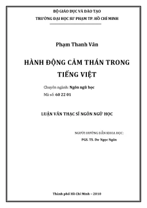 Luận văn thạc sĩ hành động cảm thán trong tiếng việt
