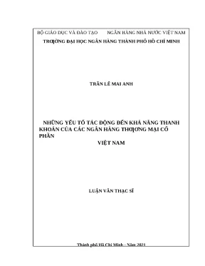 0587 những yếu tố tác động đến khả năng thanh khoản của các mgân hàng thương mại cổ phần việt nam luận văn thạc sĩ tcnh trần lê mai anh đặng thị quỳnh anh