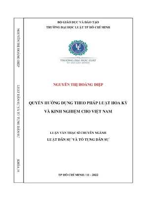 Quyền hưởng dụng theo pháp luật hoa kỳ và kinh nghiệm cho việt nam