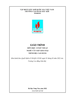 Giáo trình cơ kỹ thuật nghề cắt gọt kim loại cao đẳng