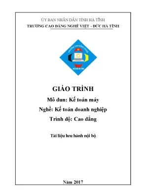 Giáo trình kế toán máy nghề kế toán doanh nghiệp cao đẳng 2