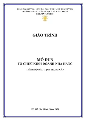 Giáo trình tổ chức kinh doanh nhà hàng trình độ trung cấp