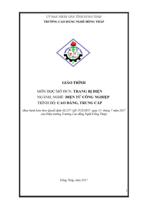 Giáo trình trang bị điện nghề điện tử công nghiệp cđtc