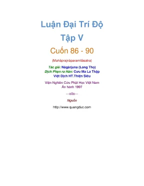 Luận đại trí độ tập v cuốn 86 90