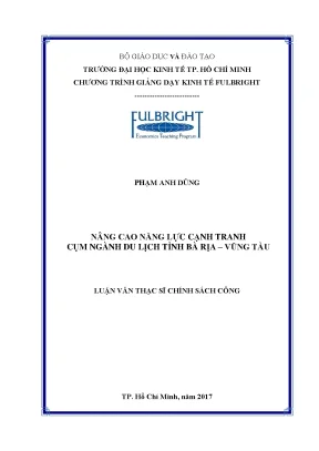 Luận văn thạc sĩ nâng cao năng lực cạnh tranh cụm ngành du lịch tỉnh bà rịa vũng tàu