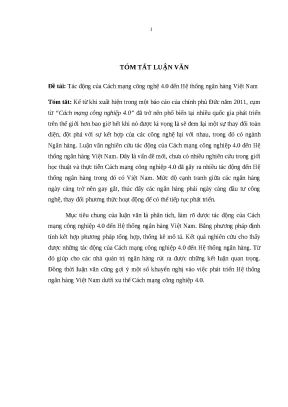0097 thị hằng tác động của cách mạng công nghệ 40 đến hệ thống nh việt nam luận văn thạc sĩ tcnh lưu thị hằng nguyễn đức trung tp hcm đh nh hcm 2019 xx