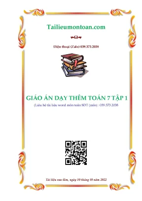 Giáo an dạy thêm toán 7 tap 1