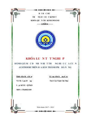 Khóa luận tốt nghiệp đánh giá mức độ nhận biết thương hiệu cửa cuốn austdoor trên địa bàn thành phố đà nẵng