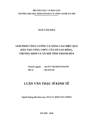 Luận văn thạc sĩ hubt nâng cao hiệu quả đào tạo công chức của sở lao động thương binh và xã hội tỉnh thanh hóa