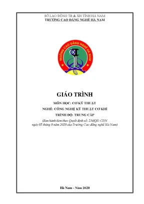 Giáo trình cơ kỹ thuật nghề công nghệ kỹ thuật cơ khí trung cấp