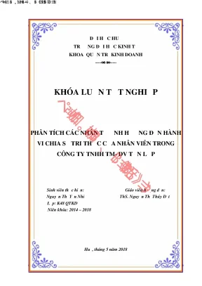 Phân tích các nhân tố ảnh hưởng đến hành vi chia sẻ tri thức của nhân viên trong công ty tnhh tm dv tấn lập