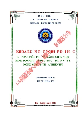 Khóa luận tốt nghiệp kế toán tiêu thụ và xác định kết quả kinh doanh tại công ty cổ phần vật tư nông nghiệp thừa thiên huế