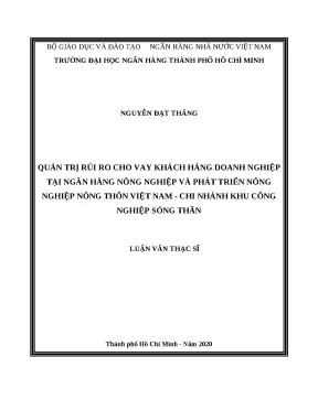 0366 quản trị rủi ro cho vay khách hàng dn tại nh nông nghiệp và ptnt việt nam chi nhánh khu công nghiệp sóng thần luận văn thạc sĩ tcnh nguyễn đạt thắng
