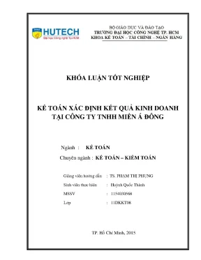 Khóa luận tốt nghiệp kế toán xác định kết quả kinh doanh tại công ty tnhh miền á đông