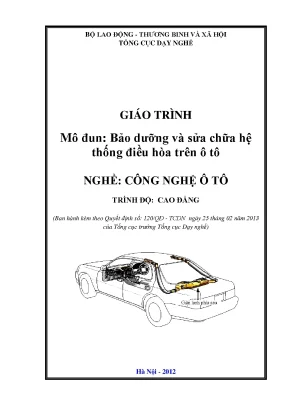 Giáo trình bảo dưỡng sửa chữa hệ thống điều hoà trên ô tô