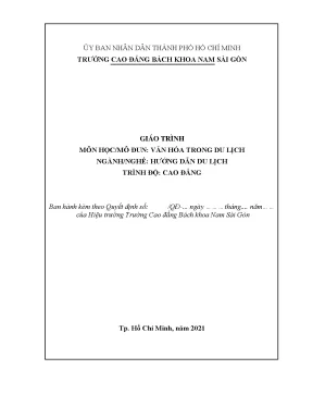 Giáo trình văn hóa trong du lịch nghề hướng dẫn du lịch cao đẳng