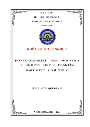Khóa luận tốt nghiệp phân tích các nhân tố ảnh hưởng đến chất lượng dịch vụ đào tạo ở trung tâm đào tạo và tư vấn hồng đức