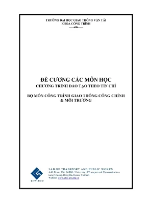 Bộ môn công trình giao thông công chính môi trường